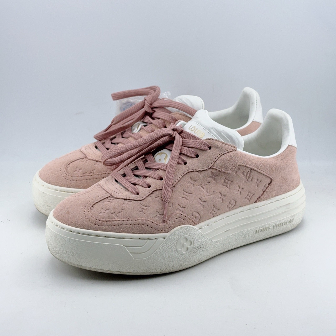 95新 LouisVuitton/路易威登 36码/98新/粉色麂皮德训厚底板鞋