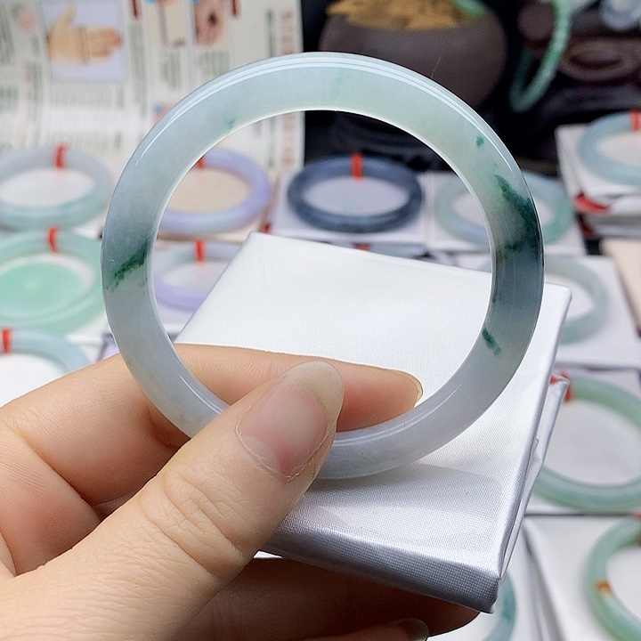 翡翠未镶嵌手镯缅甸天然翡翠A货55