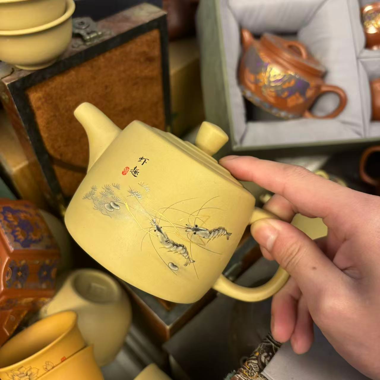 【粉丝专享】原矿黄段泥 虾趣井栏凤鸣壶