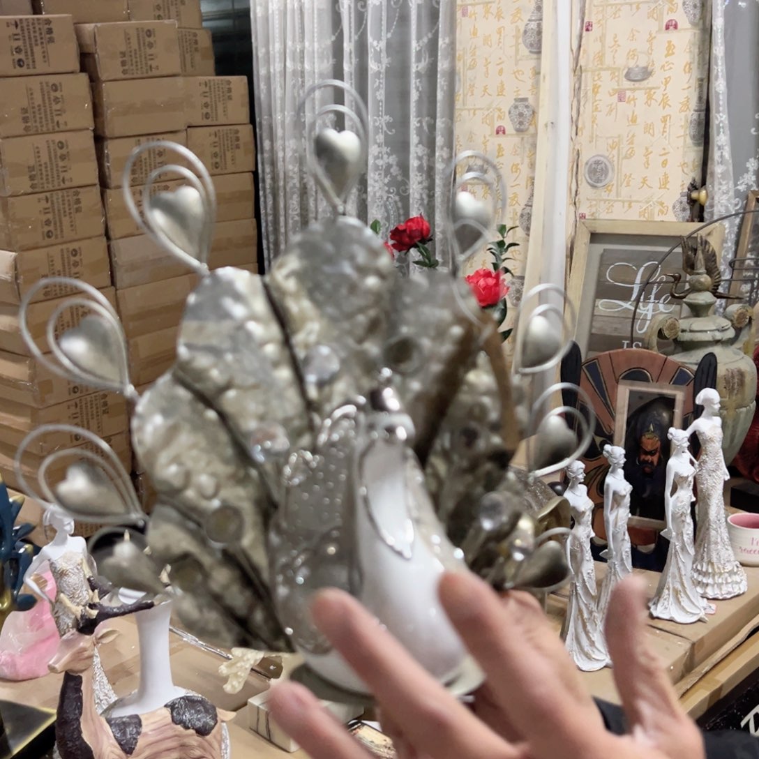 红陶红陶红陶红陶小号陶瓷孔雀瑕疵