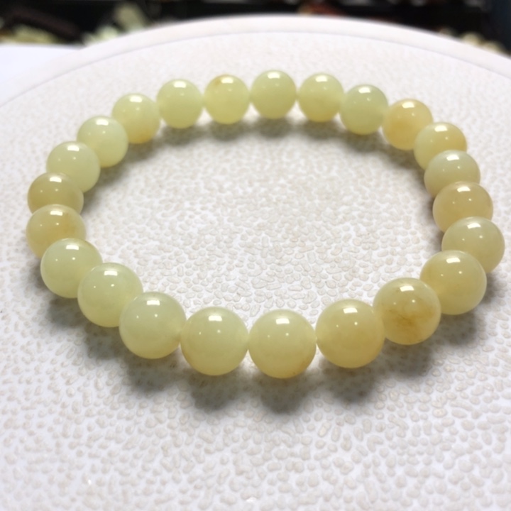 和田玉手串未镶嵌卡8