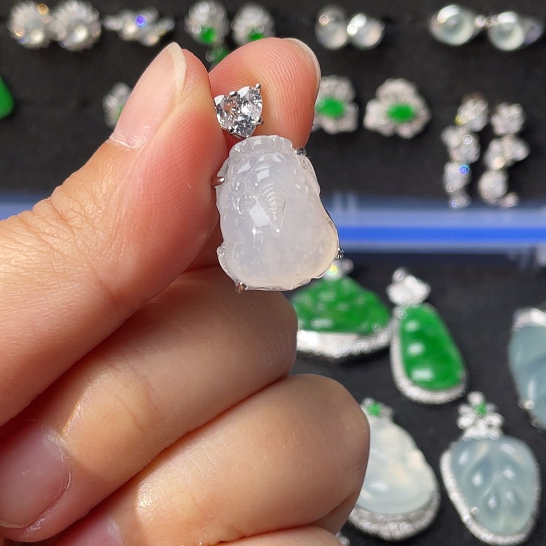 翡翠银S925镶嵌颈饰