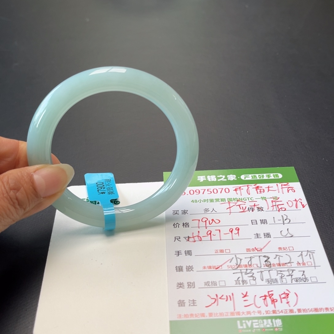 翡翠手镯（圆镯）未镶嵌多人