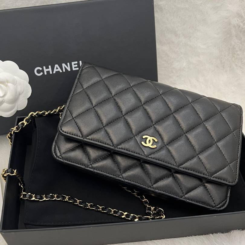 95新 Chanel/香奈儿 多多奢品/香奈儿黑金woc斜挎包/98新