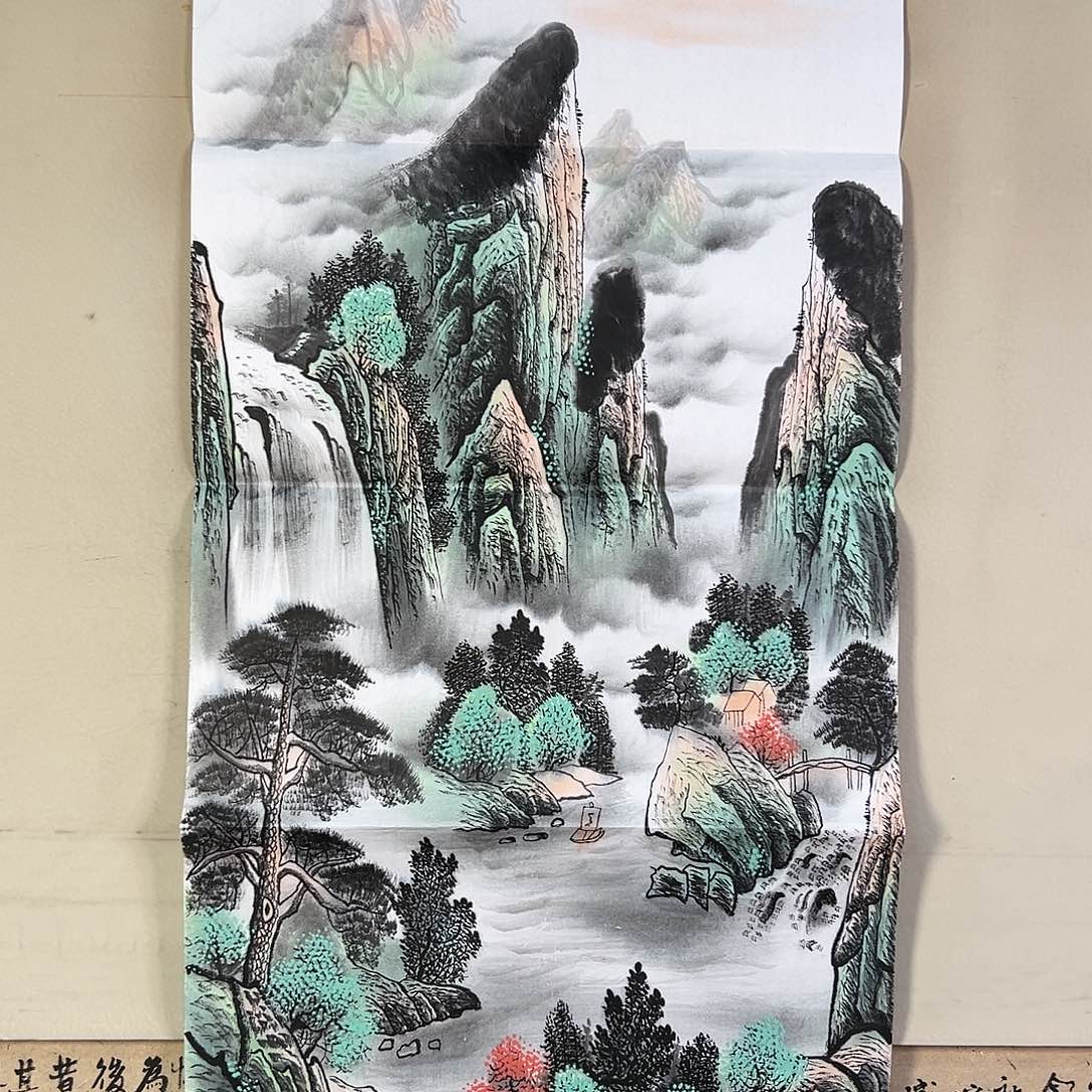 国画645 牡丹之花之叶的颜色与叶