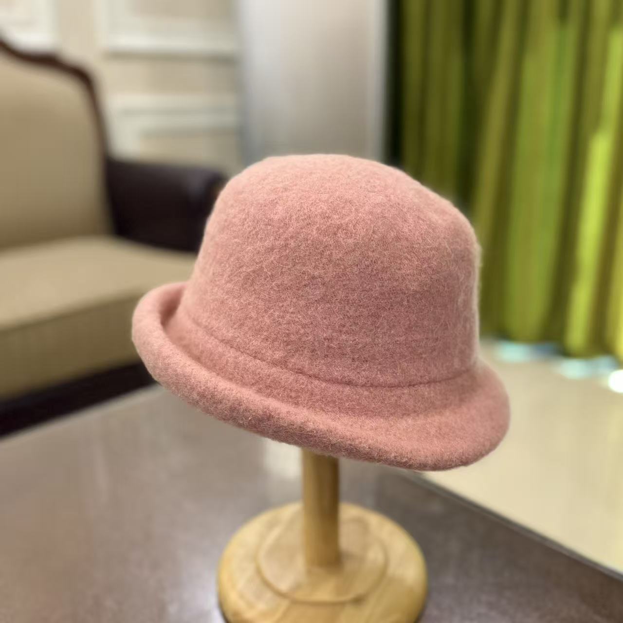 休闲黑色卷边气质风风秋冬帽子