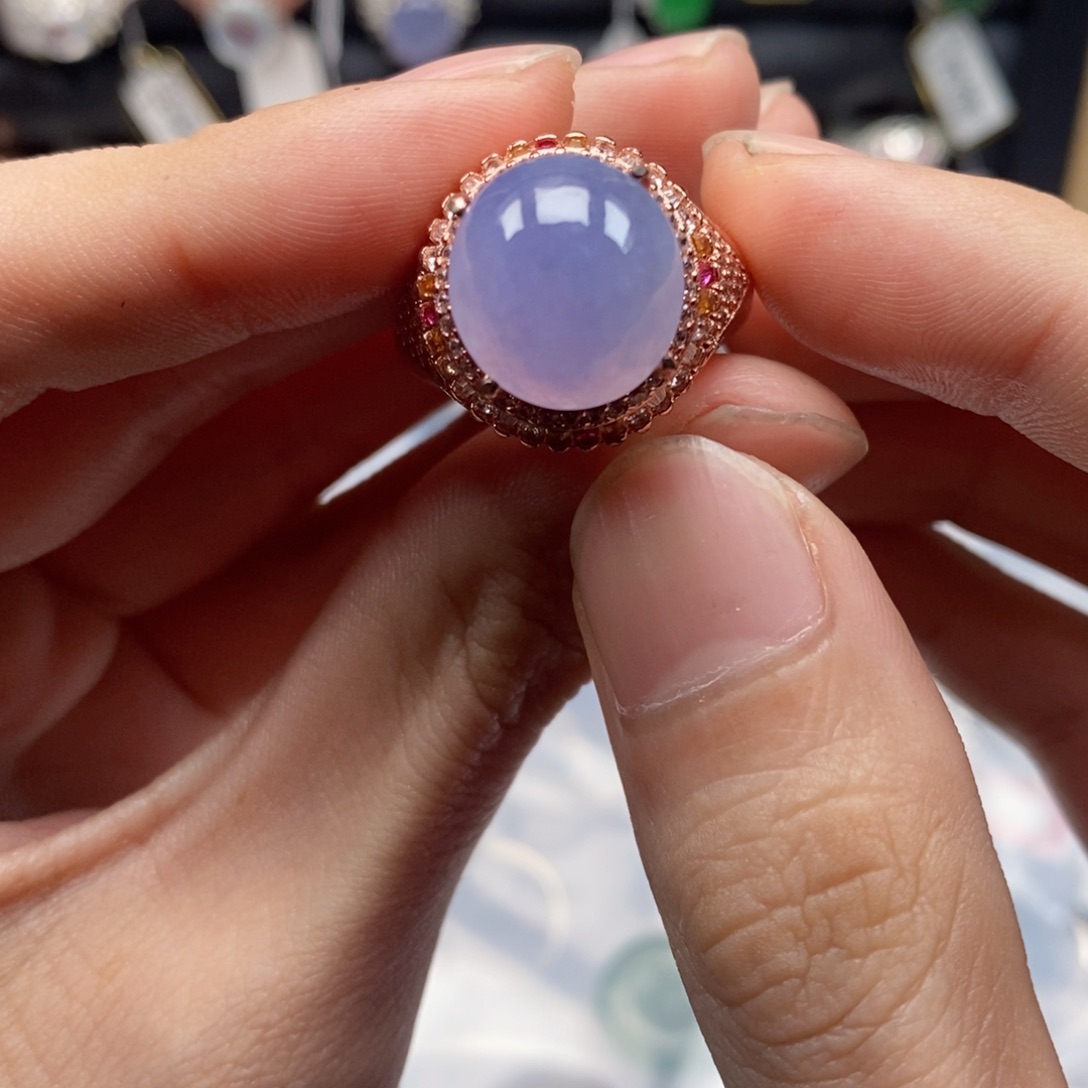 翡翠戒指未镶嵌C****i天然缅甸翡翠a货