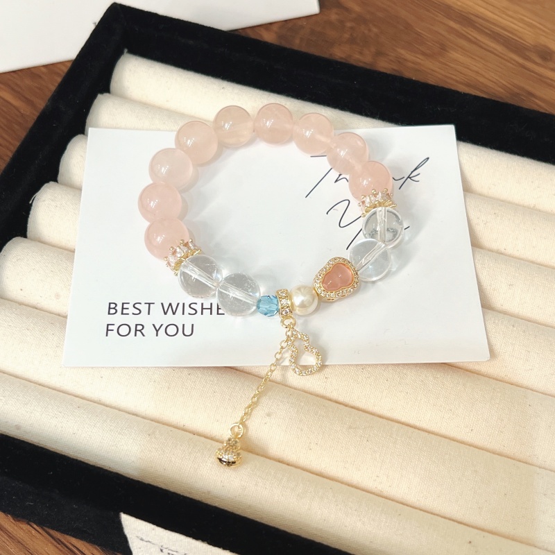 X663[温柔具象化 ]西柚粉白水华子手链高端轻奢手串多样性发一