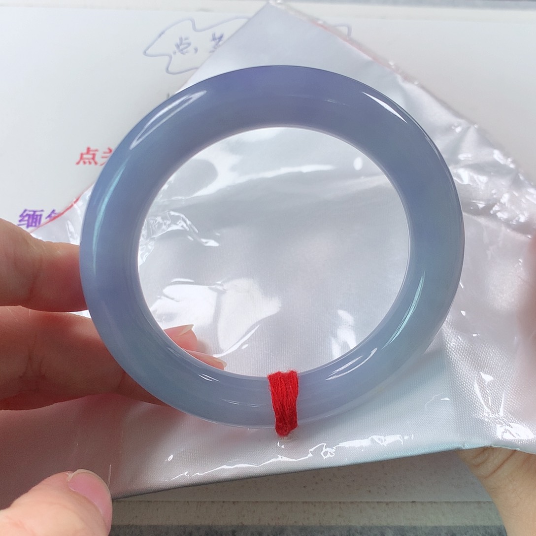 翡翠手镯（圆镯）未镶嵌妖紫色胖圆条 ⑨⑨