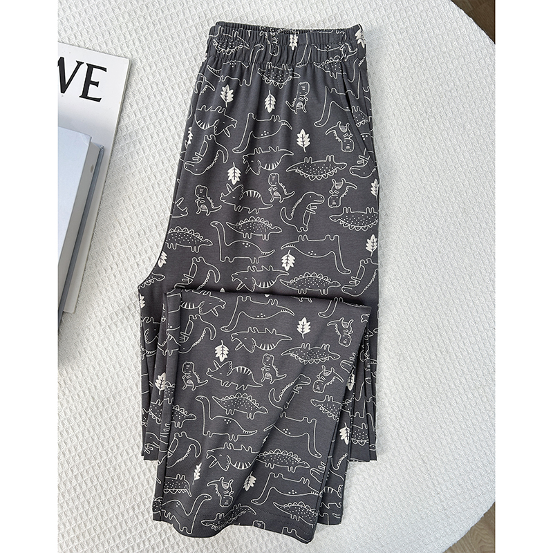 【高级灰纯棉长裤】精梳居家裤休闲外穿有口袋亲肤女卡通印花睡裤