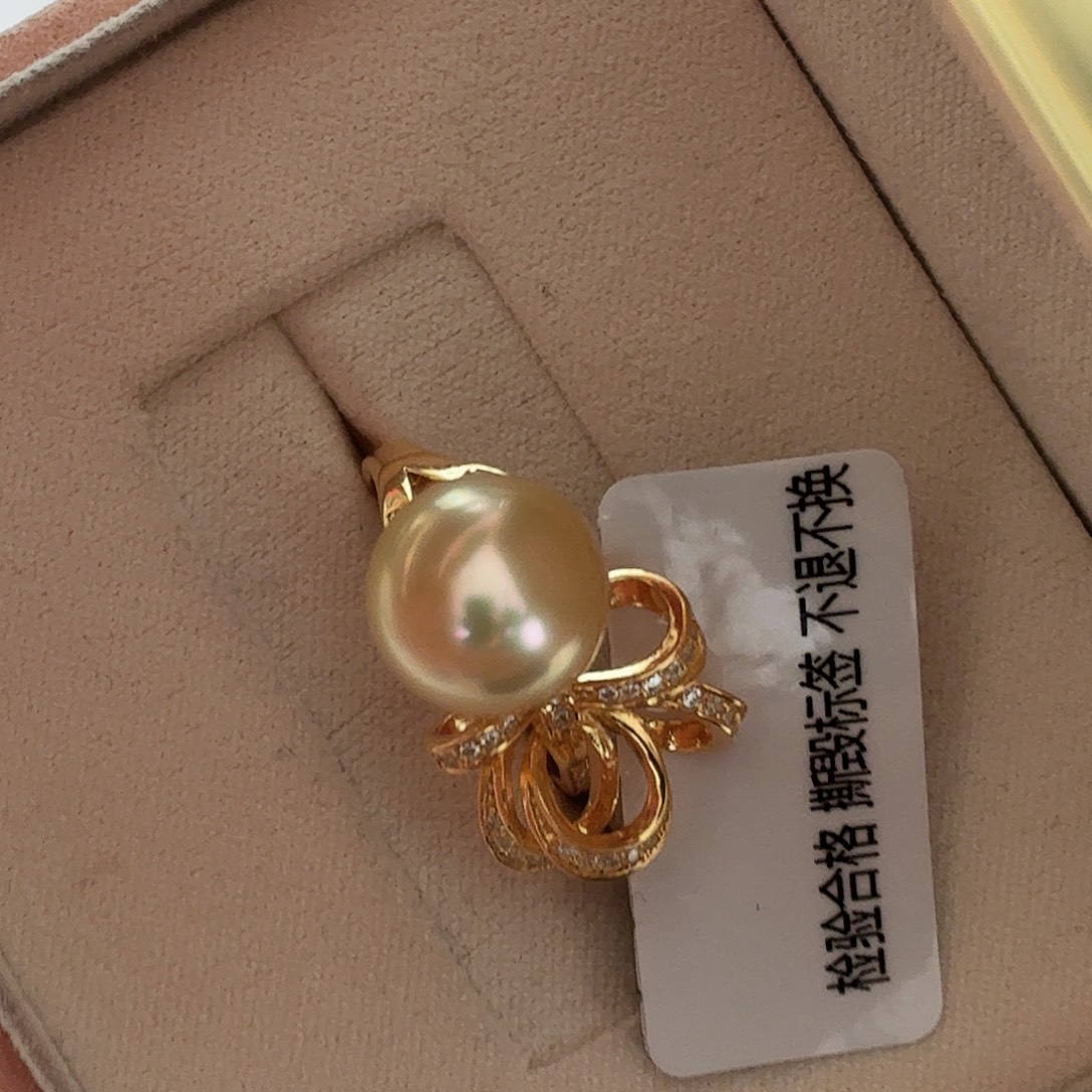 戒指海水珍珠银S925镶嵌