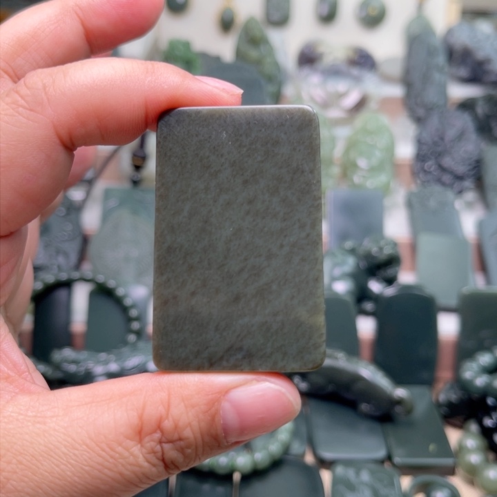 和田玉（青玉）平安吊坠未镶嵌