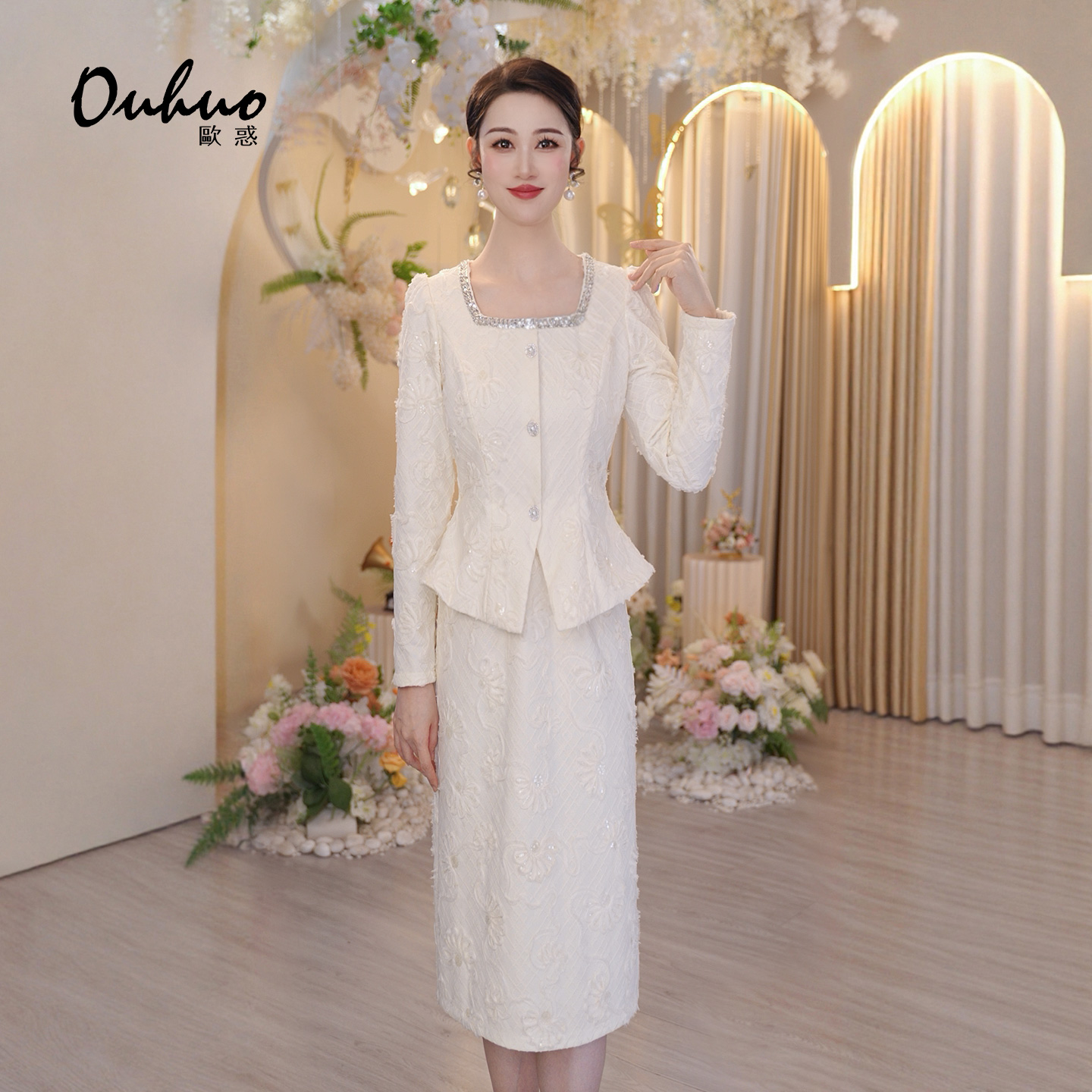 【木木定制】2026年春季新款国风收腰时尚显瘦名媛连衣裙OHDRI12071