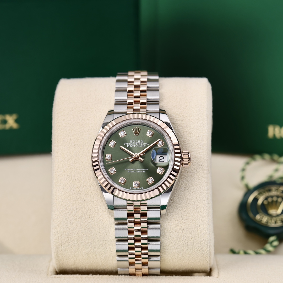 95新 Rolex/劳力士 279171绿面钻刻 28mm 2023年7月保卡