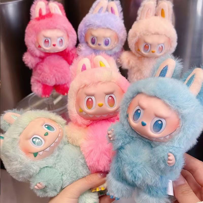 潮流网红三代搪胶脸毛绒玩具潮玩公仔钥匙扣娃娃摆件礼物