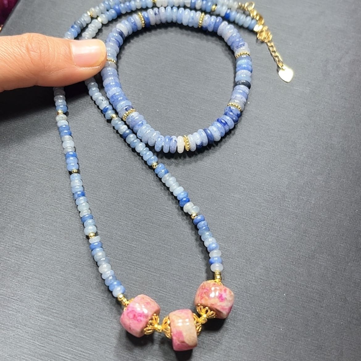 【闪购商品】琉璃配饰舒具石老油料一套算盘冰蓝丝绒奶昔玉华高货