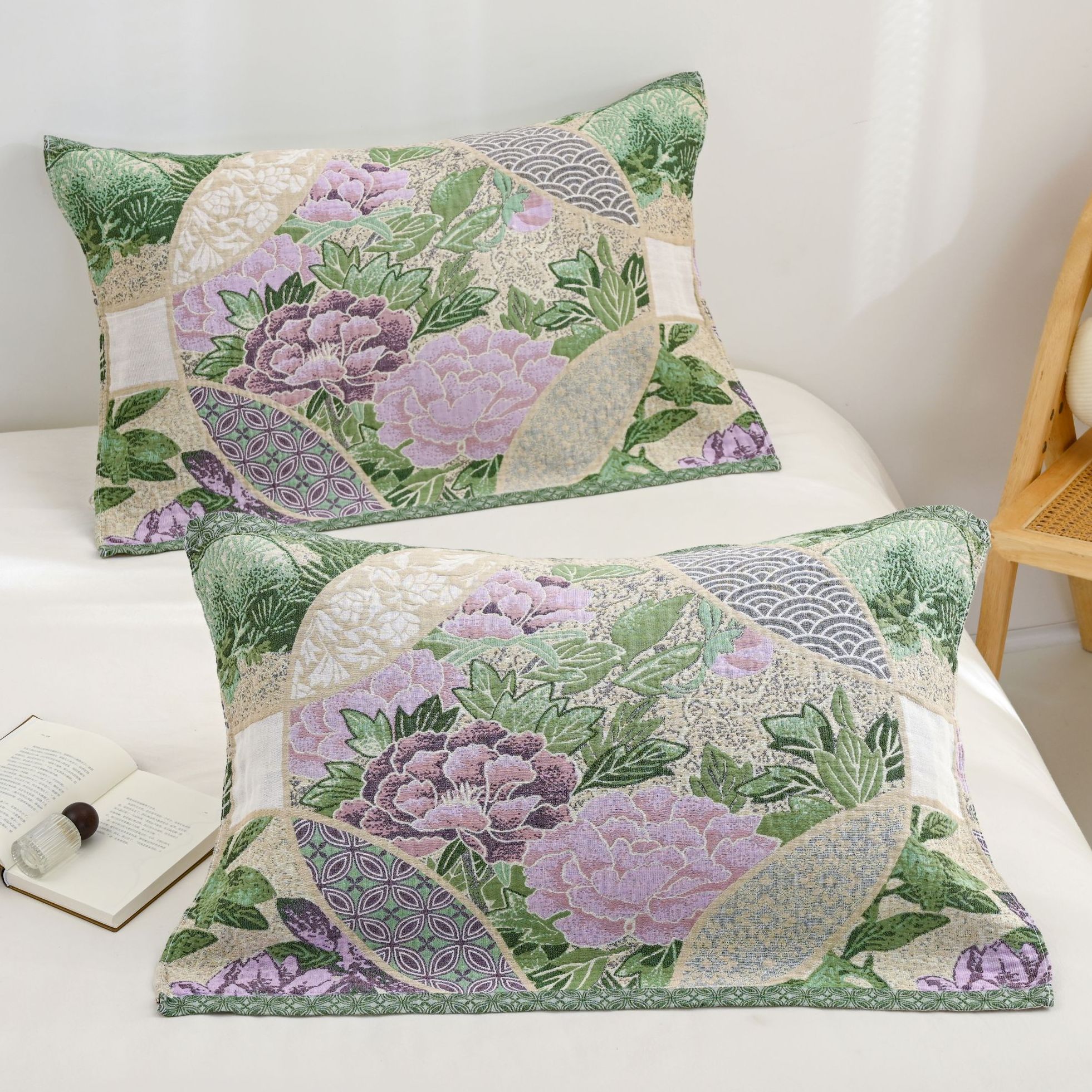 XDONGY（冬云家纺）高定52*78锦绣 孔雀羽紫 ZJ一对装