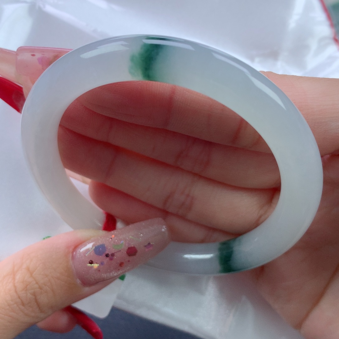 翡翠手镯未镶嵌53.7圆条