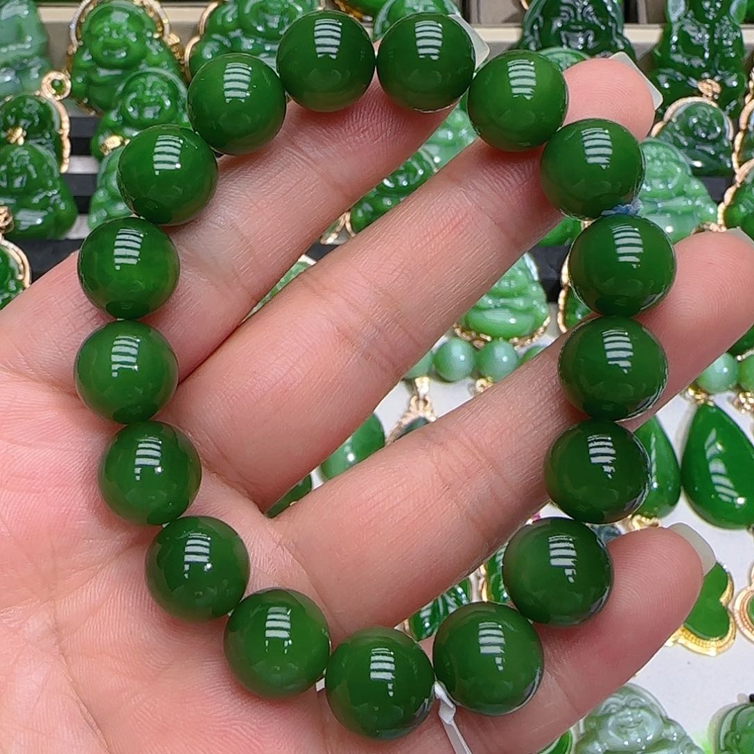 和田玉（碧玉）手链未镶嵌