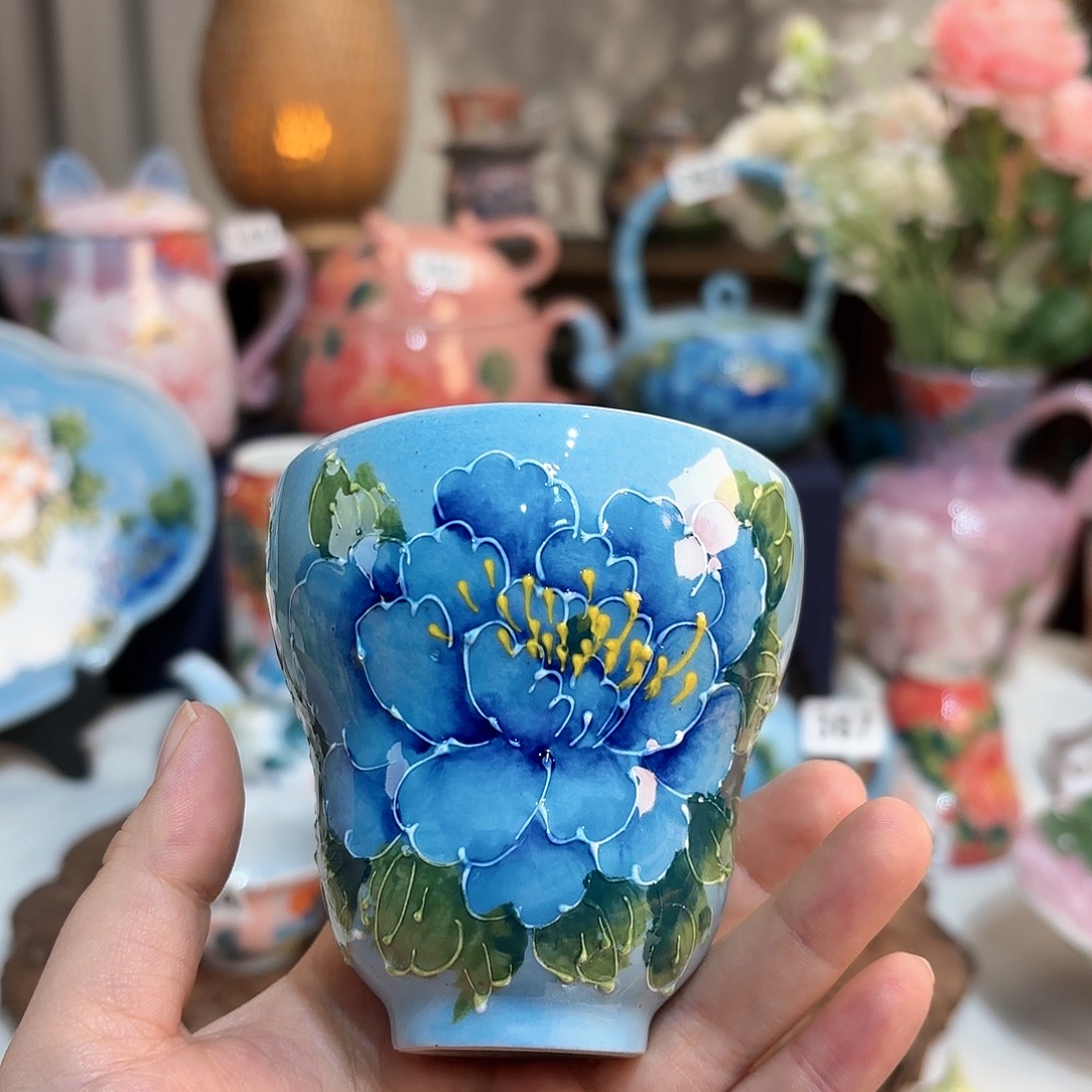 景德镇手绘高温釉下彩陶瓷茶具