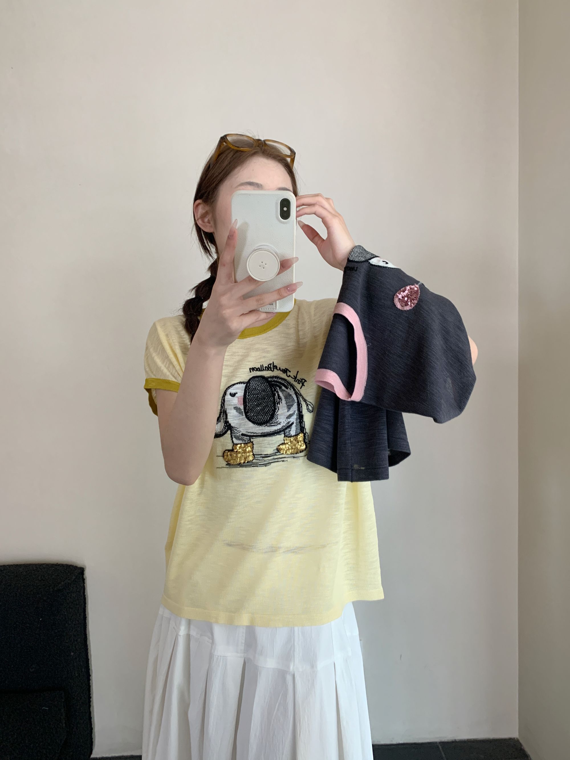 【素简.820187】夏季新款竹节麻靴子象可爱显瘦女装上新针织衫