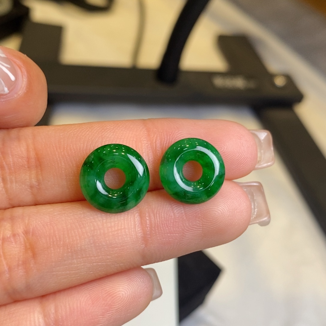 翡翠耳饰未镶嵌裸石甜甜圈