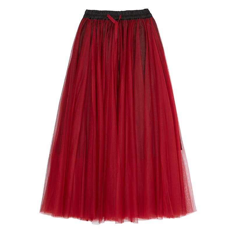 【娇娇美娇】娑尔网纱香云纱松紧腰半裙HXHBEC8565