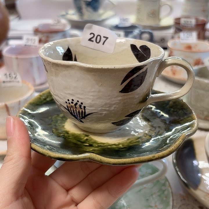 瓷片一套漂亮的咖啡杯