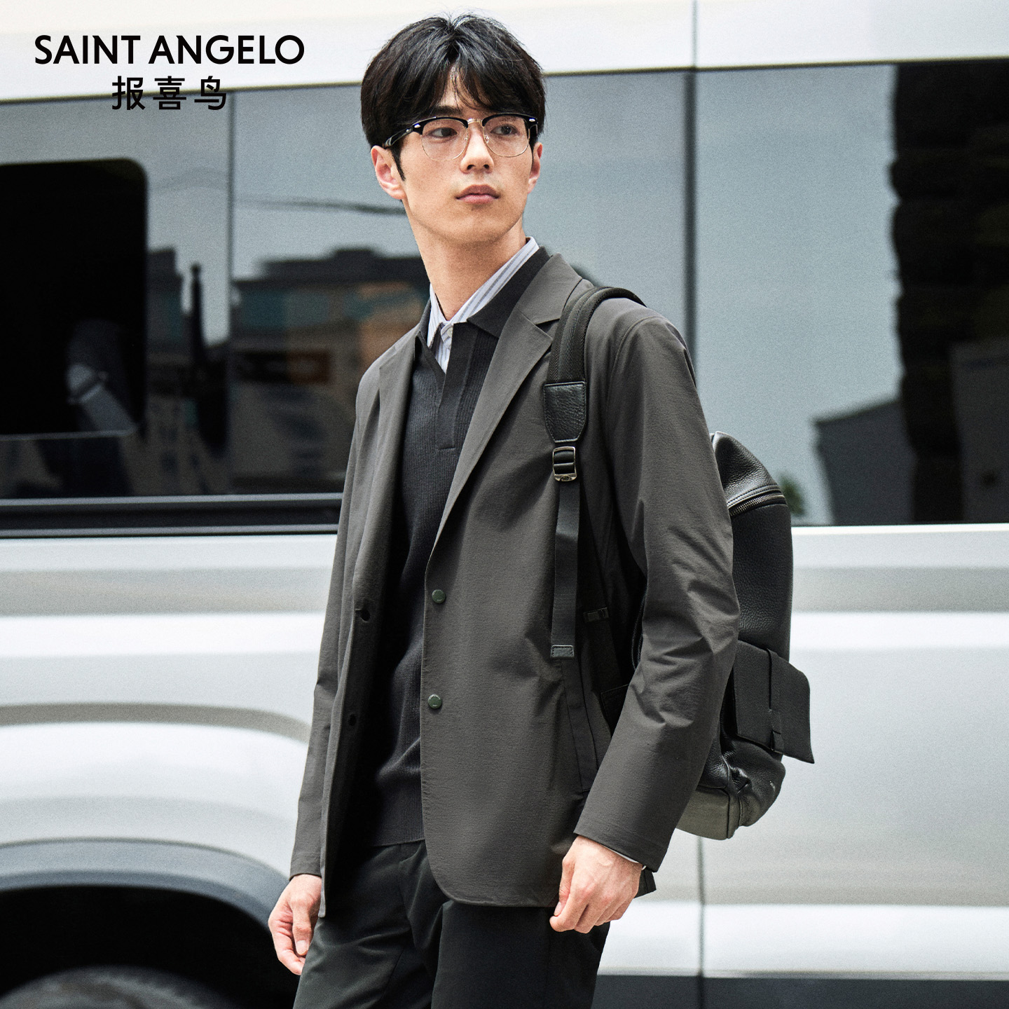 【报喜鸟可运动西服】2025年冬季新款时尚西装百搭西服男外套男士