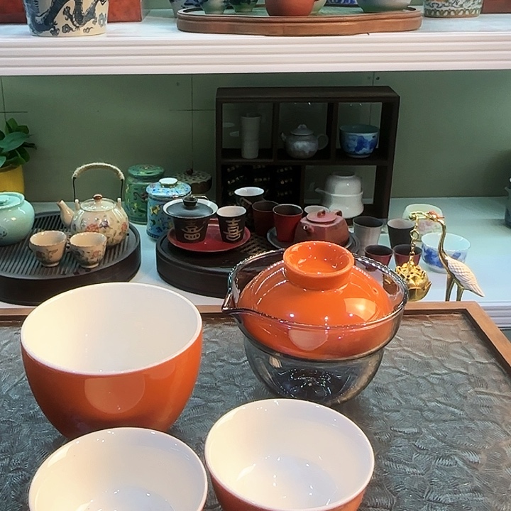 青花瓷器茶具套装茶叶罐个人杯