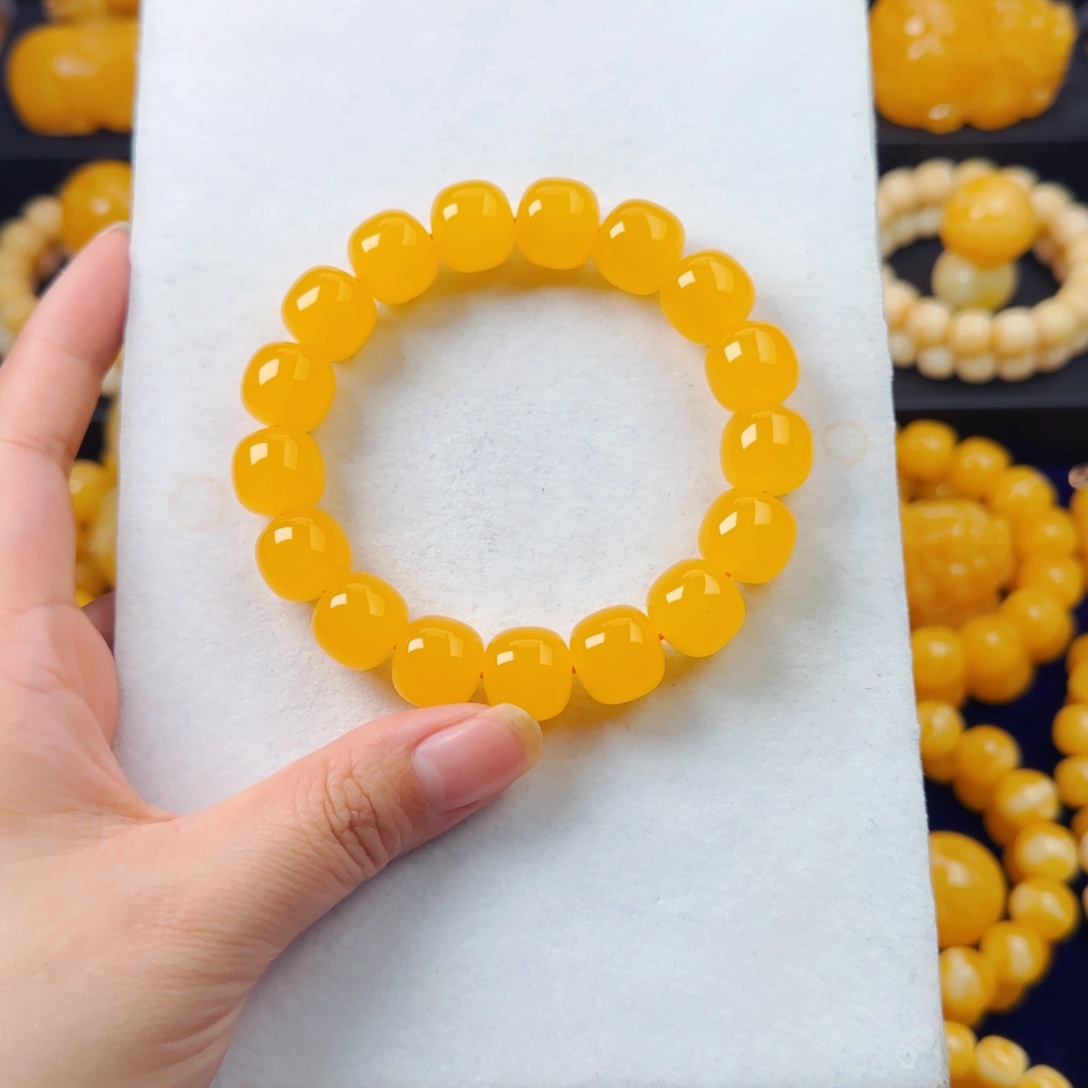 蜜蜡未镶嵌颈饰橘色纯色同料14