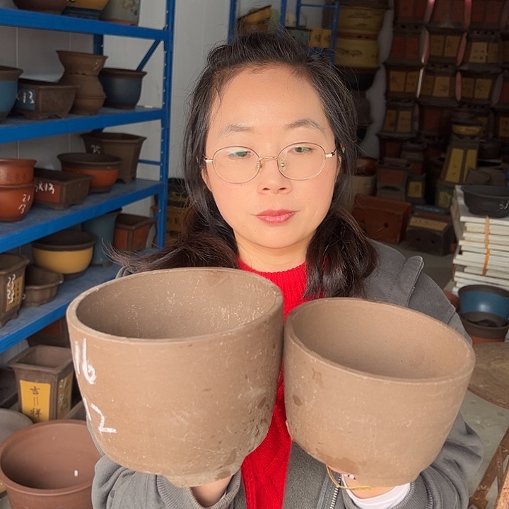 紫泥笔筒中小花盆花盆