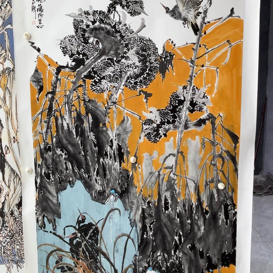 国画艺术家真人手绘