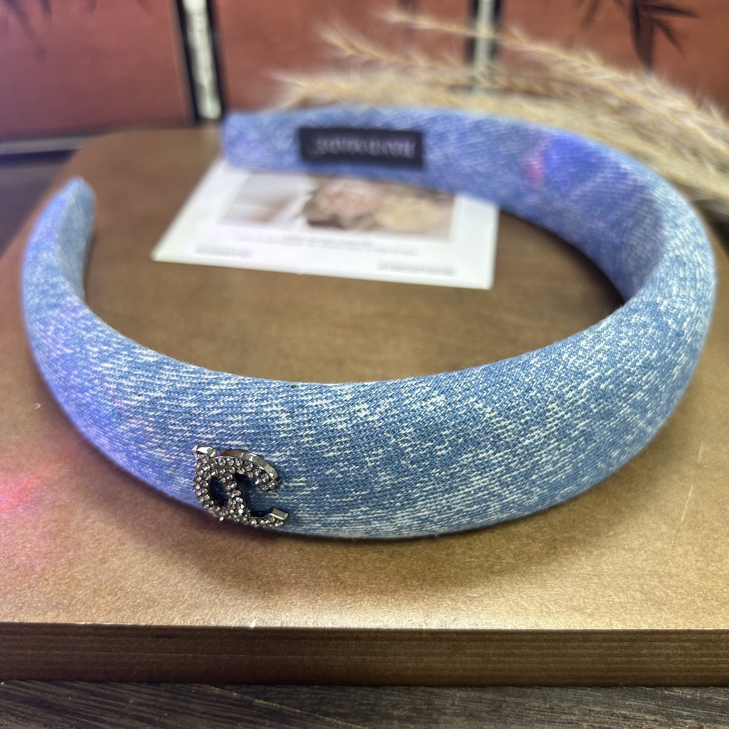 F12高级百搭牛仔色发箍