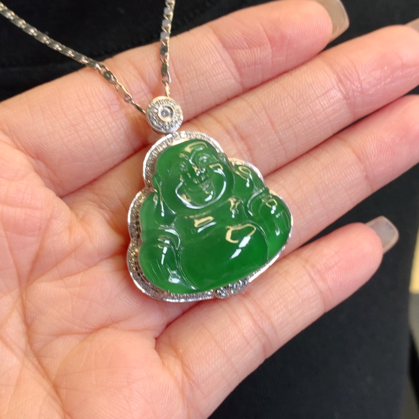 【闪购商品】翡翠18K金镶嵌吊坠(赠链)佛公