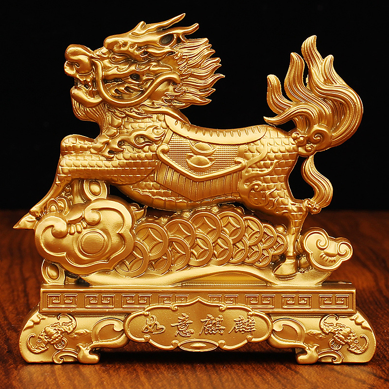 麒麟如意招财客厅摆件福满人生有福有财创意家居装饰工艺礼品