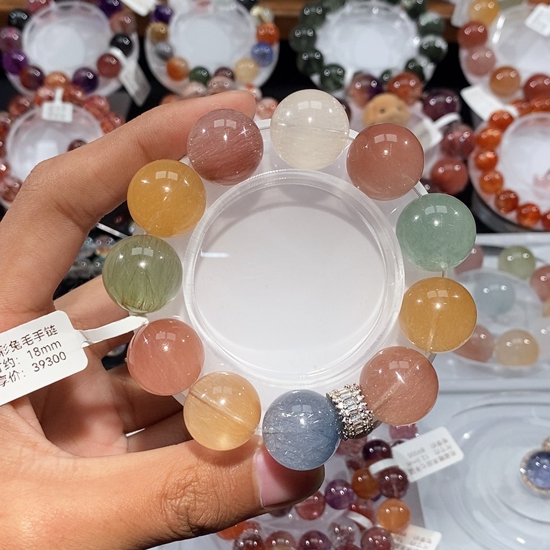 水晶未镶嵌手链彩兔毛