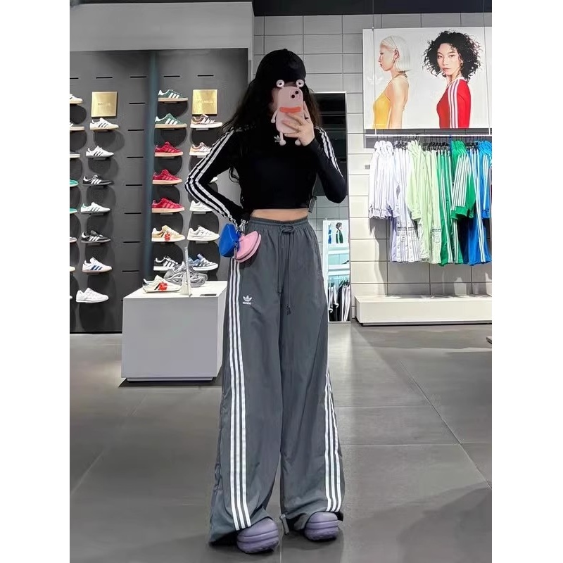 【商场撤柜】夏季刺绣标情侣速干阔脚裤男女同款扭扭裤运动休闲裤4