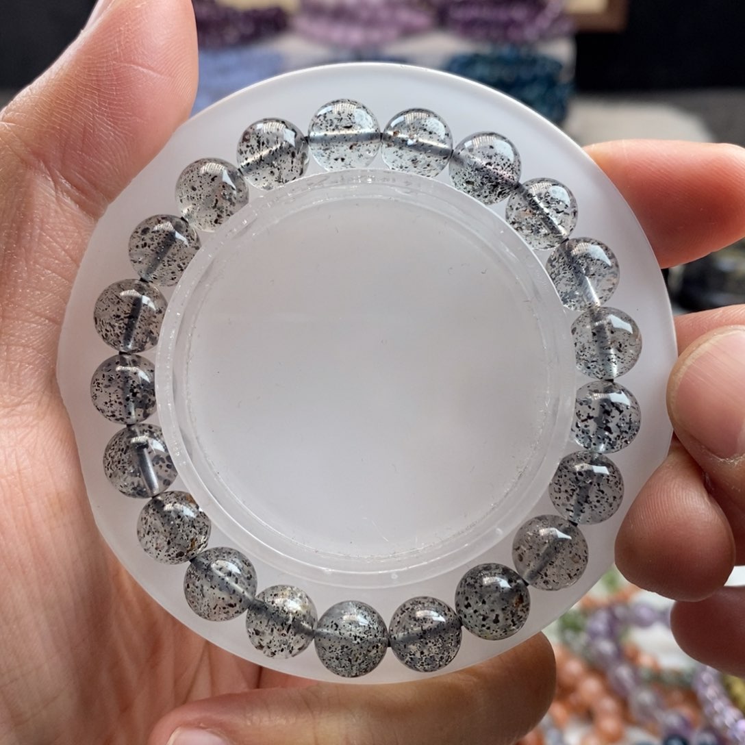 水晶手链未镶嵌天然黑草莓手链9mm 00000078