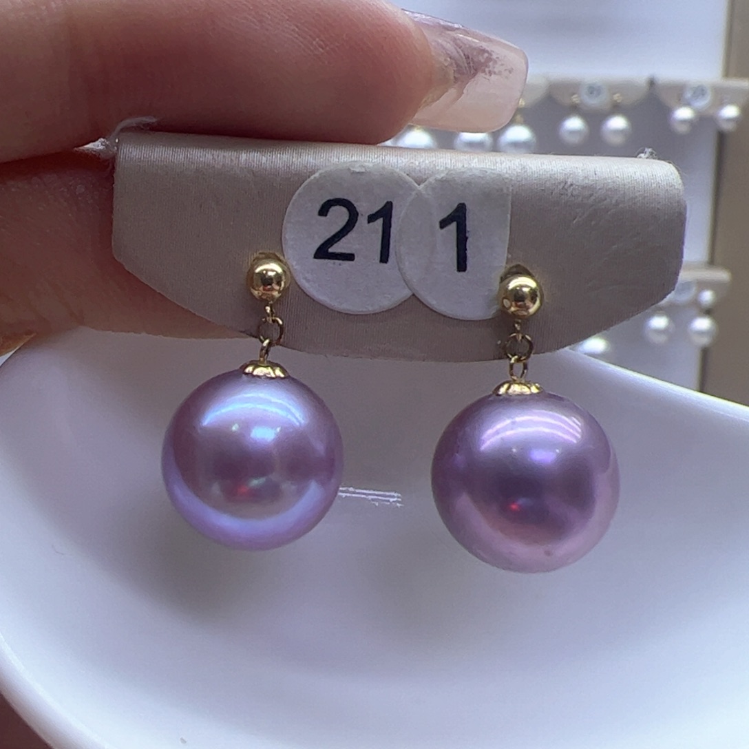 淡水珍珠耳饰18K金镶嵌