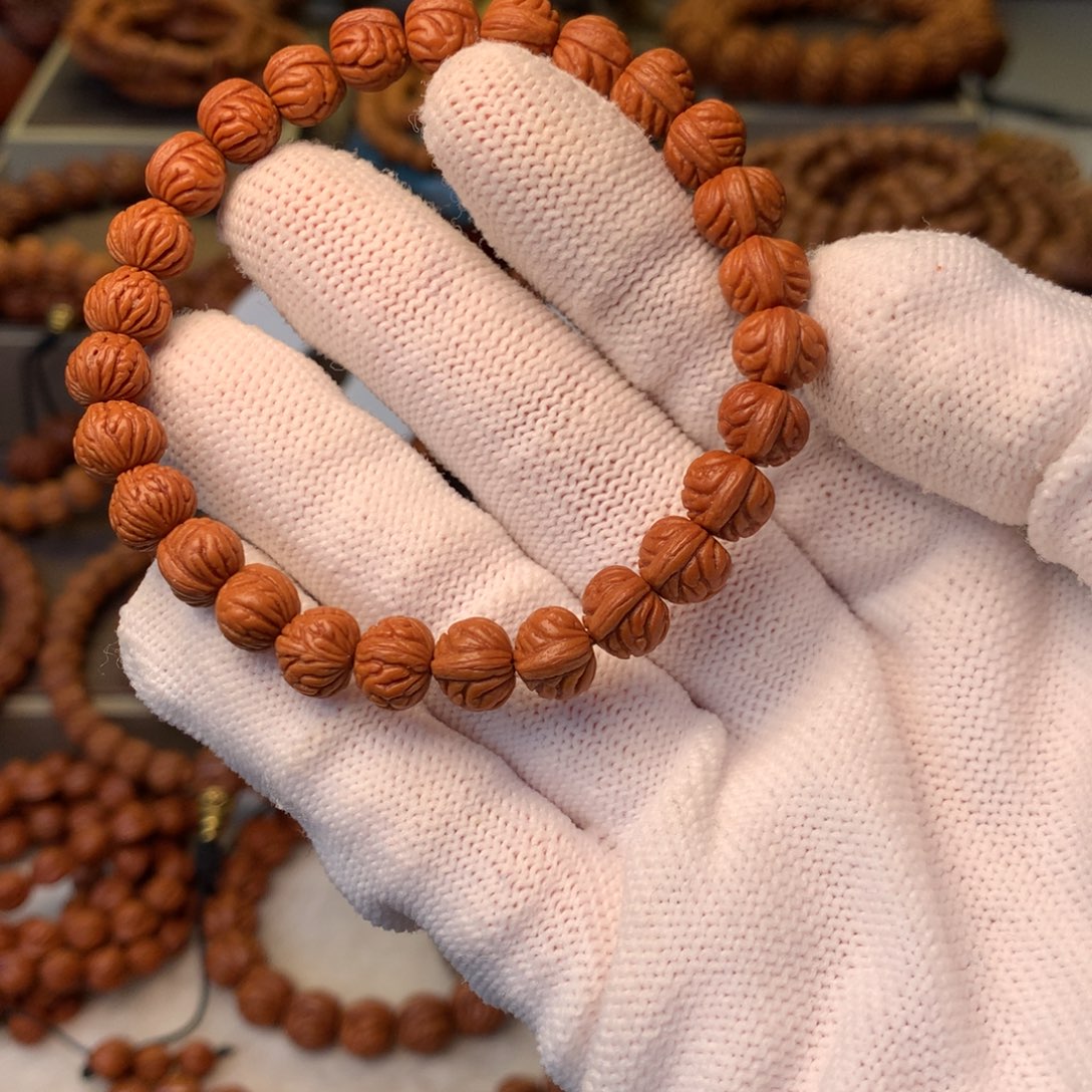 ****F手串桃核秦岭龙纹