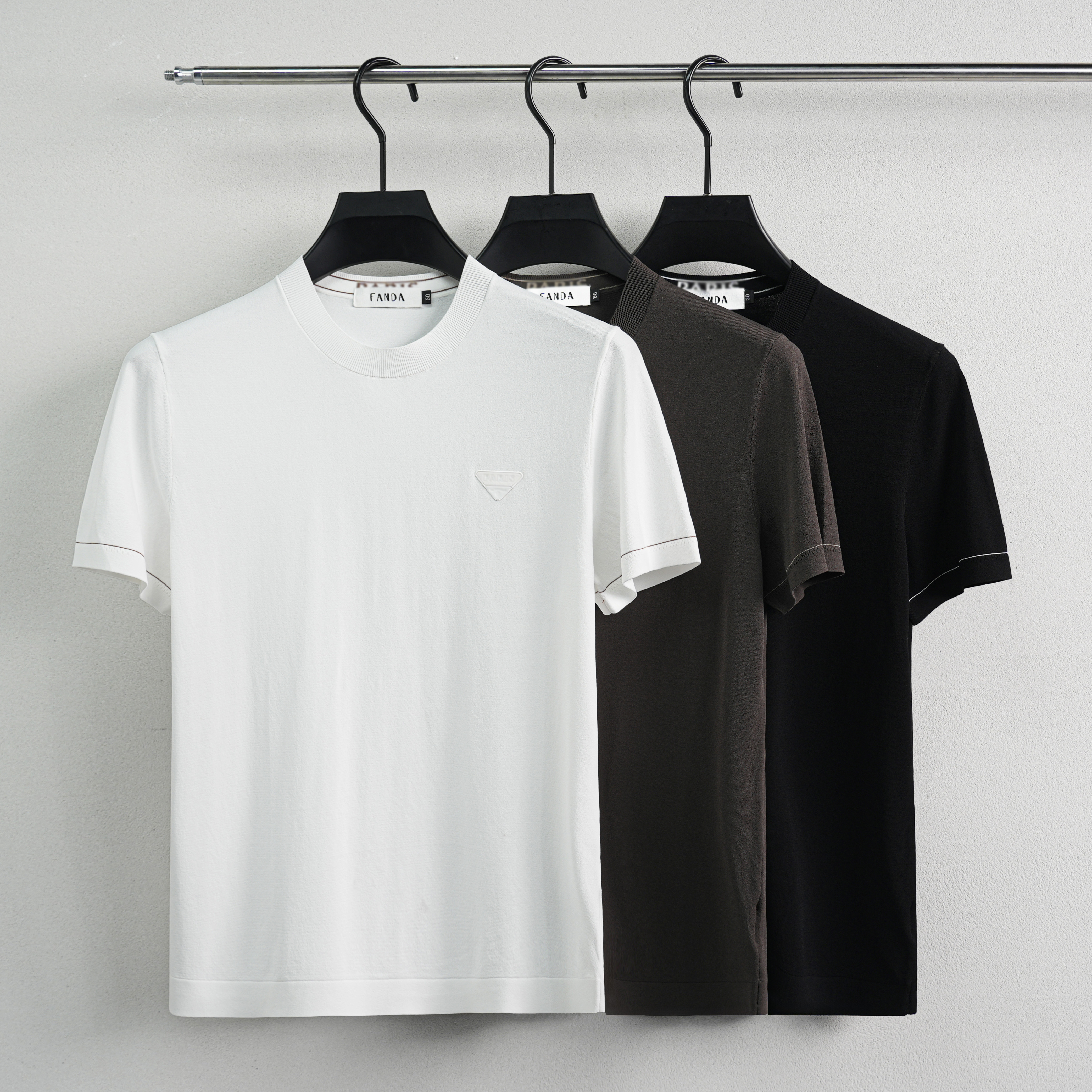 【文文的店】2025男士新款时尚百搭商务休闲（针织伊力特）T恤D3856