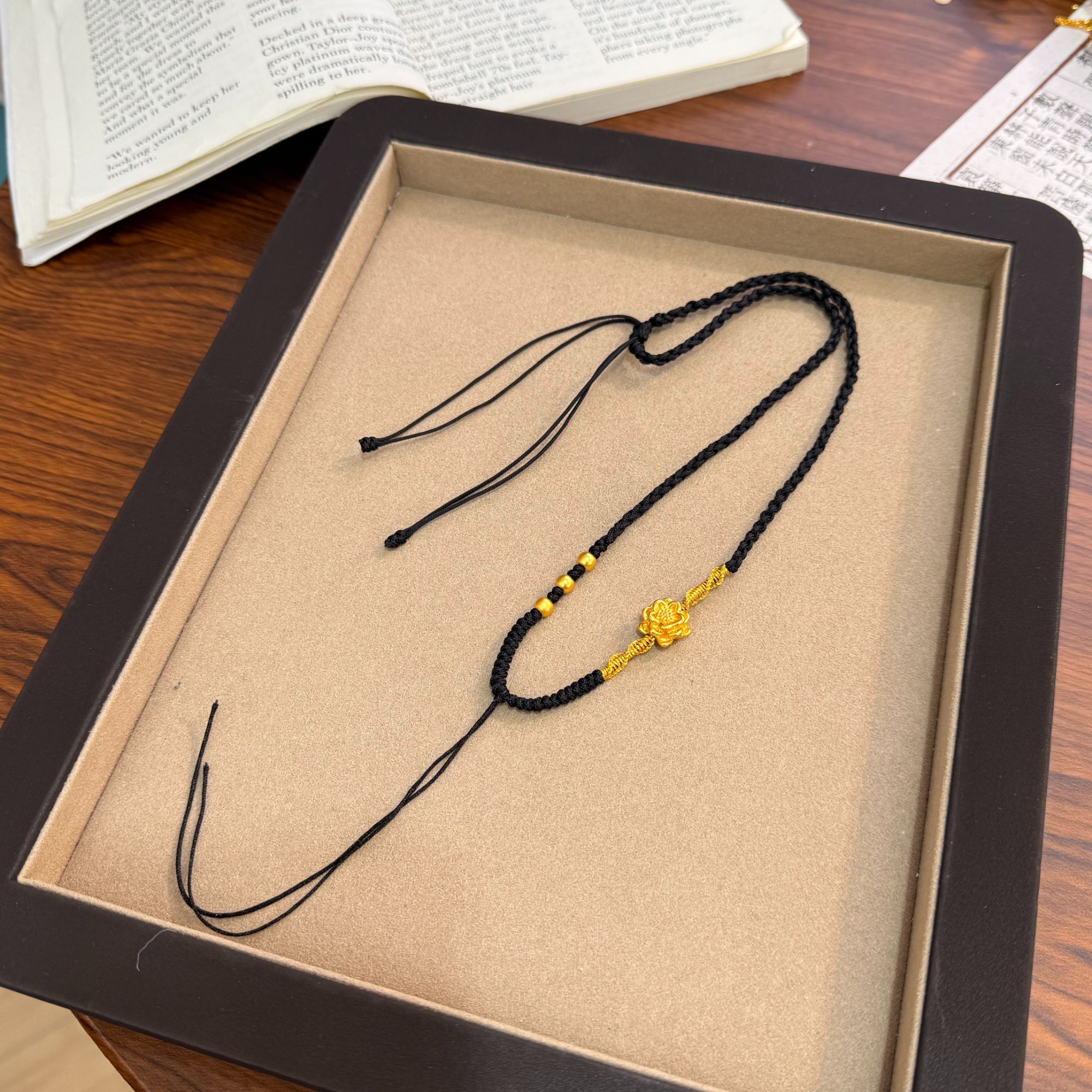 铜合金吊坠 新中式吊坠绳编绳双推扣可调节