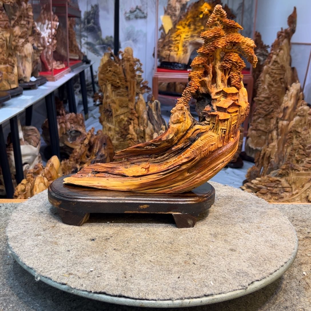 柏木（崖柏）崖柏根雕世外桃源