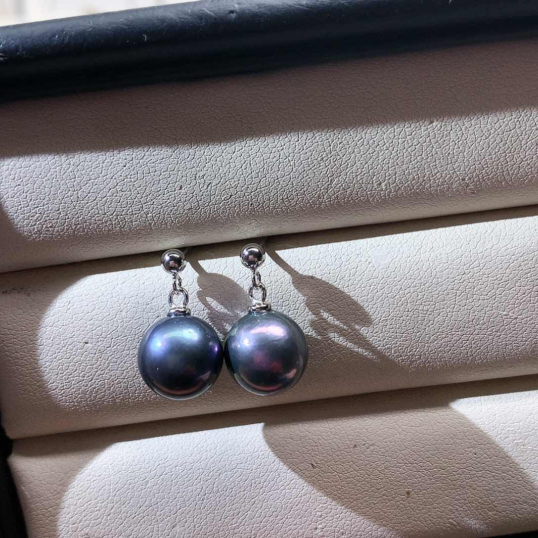 淡水珍珠耳饰银S925镶嵌