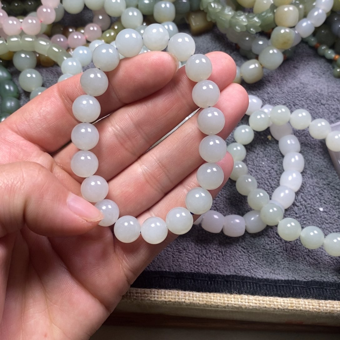 和田玉手链未镶嵌道