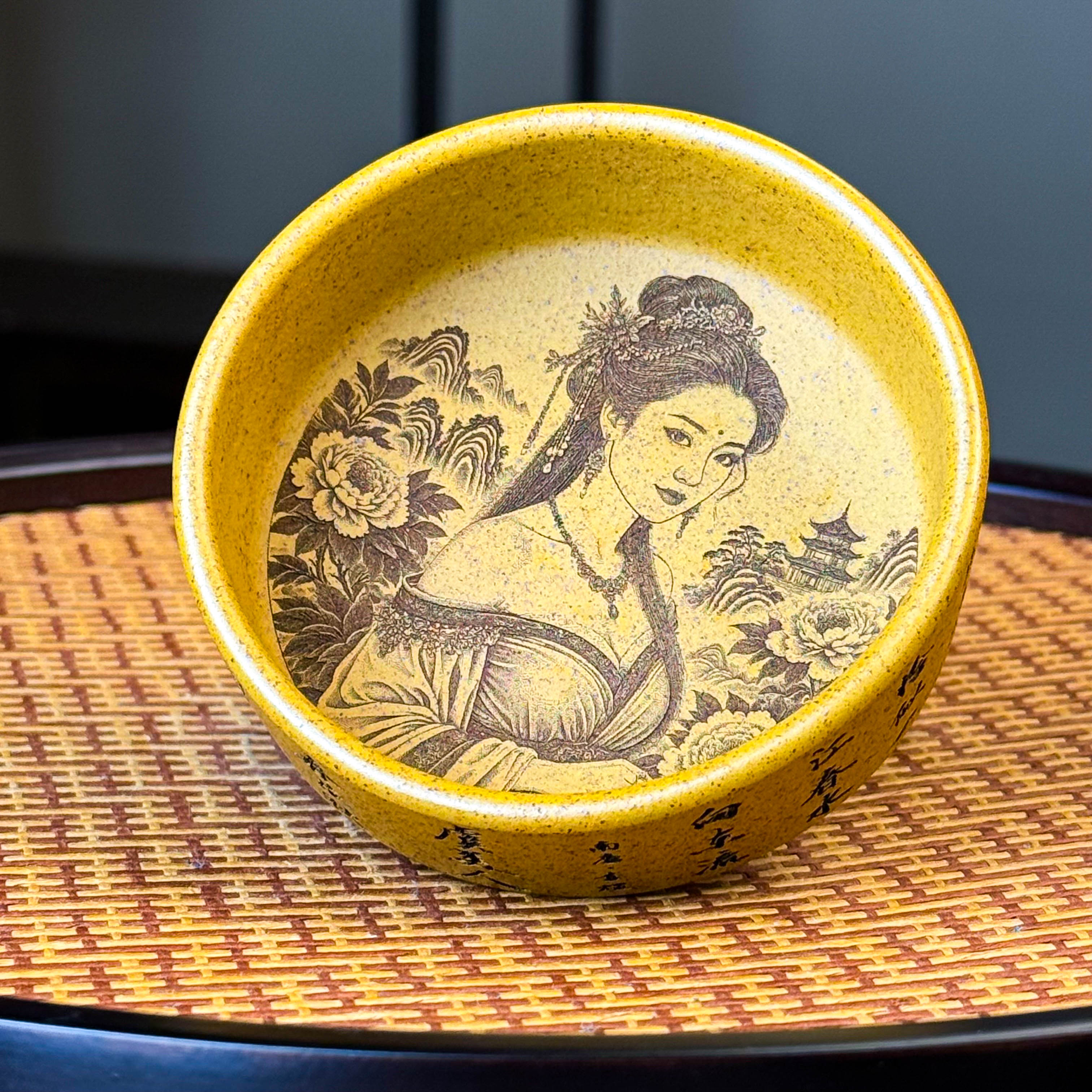 宜兴全手工紫砂茶具 原矿龙骨金砂柴烧紫砂杯虞美人主人杯品茗杯