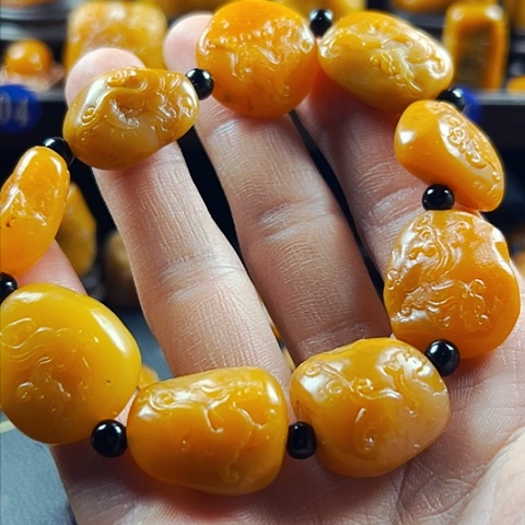 田黄石水*道田黄石手串