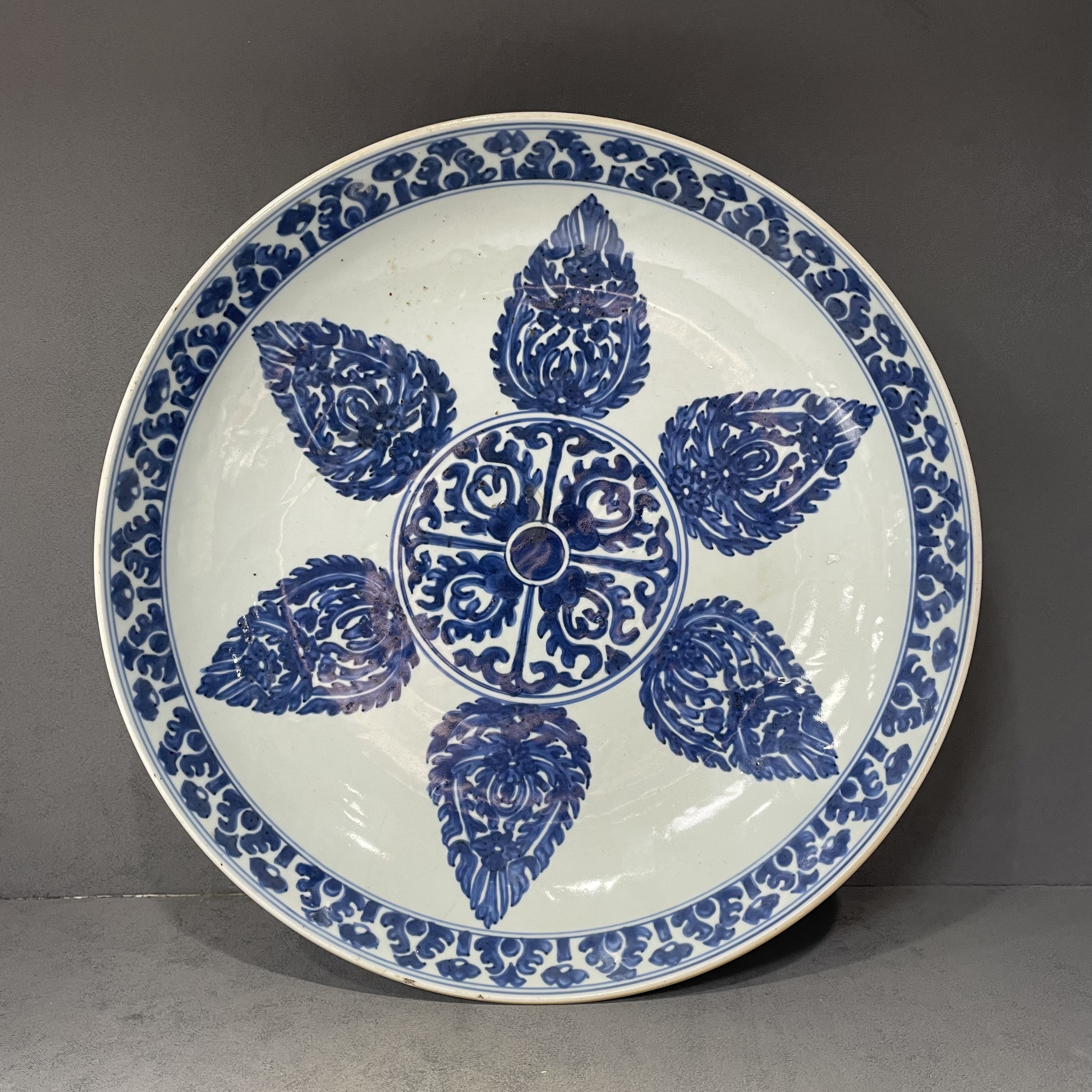 清康熙青花花卉大盘0071