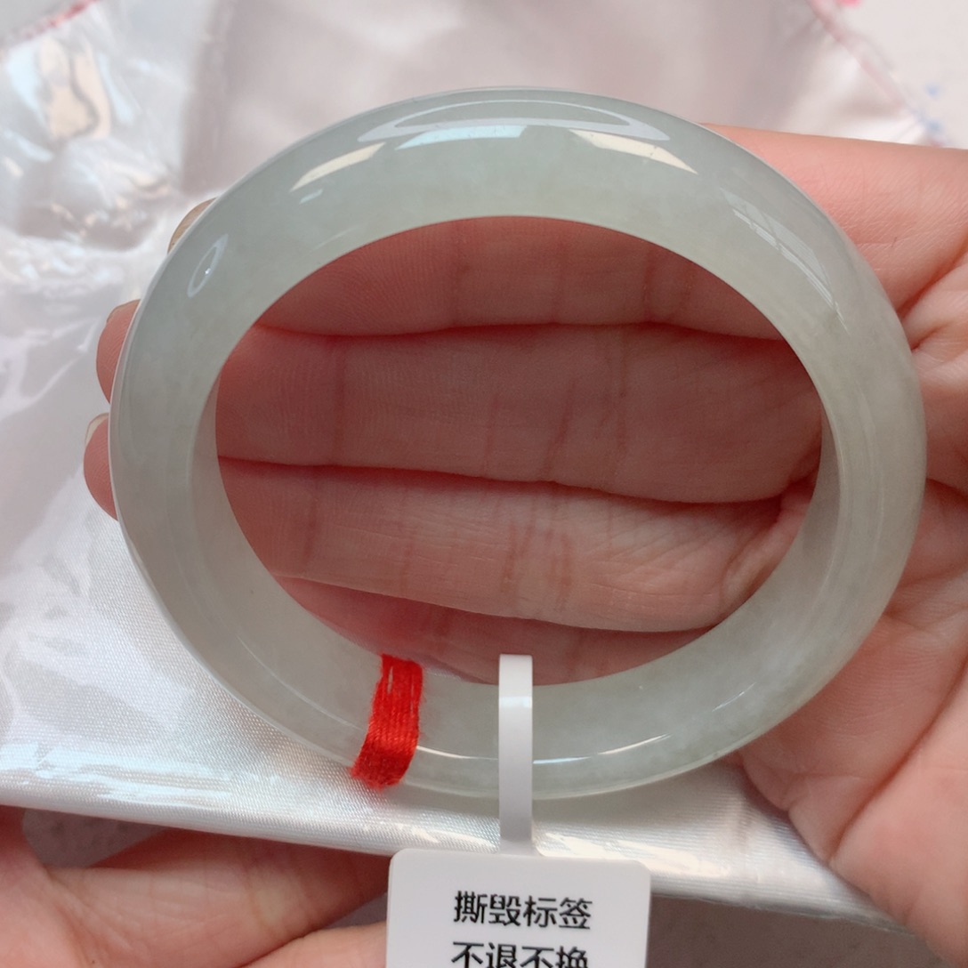 翡翠手镯未镶嵌54.6圈 冰葡萄肉底 冰胶水润 推荐